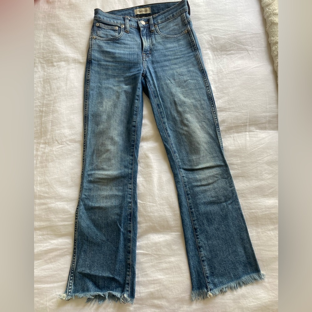 Madewell Cali-Demi boot jeans with frayed hem